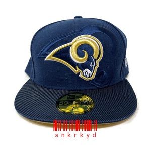 Sz 7 5/8 New Era 59Fifty Cap LA Los Angeles Rams 2016 Sideline Fitted Team Hat